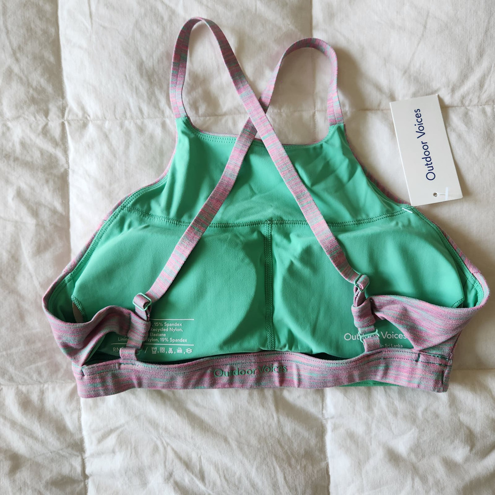 Outdoor Voices Flow Strappy Bra in Watermelon Sugar Size Small NWT - Picture 3 of 7